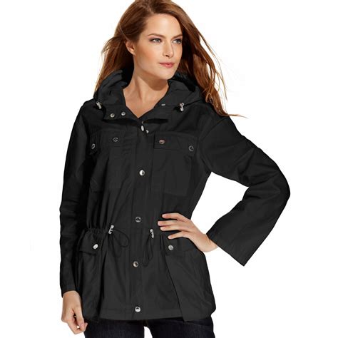 michael kors black zip sweater jacket womens|Michael Kors anorak jacket women.